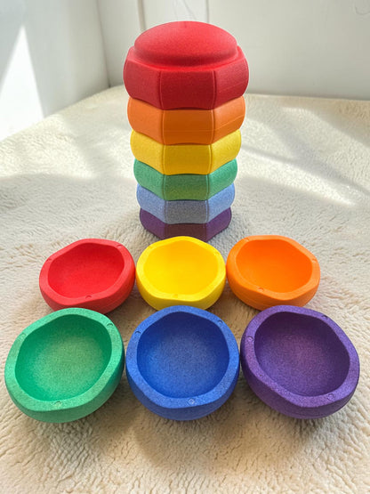 NEW Small Rainbow EPP Stepping Stones – Set of 6 Lightweight Balance Stones