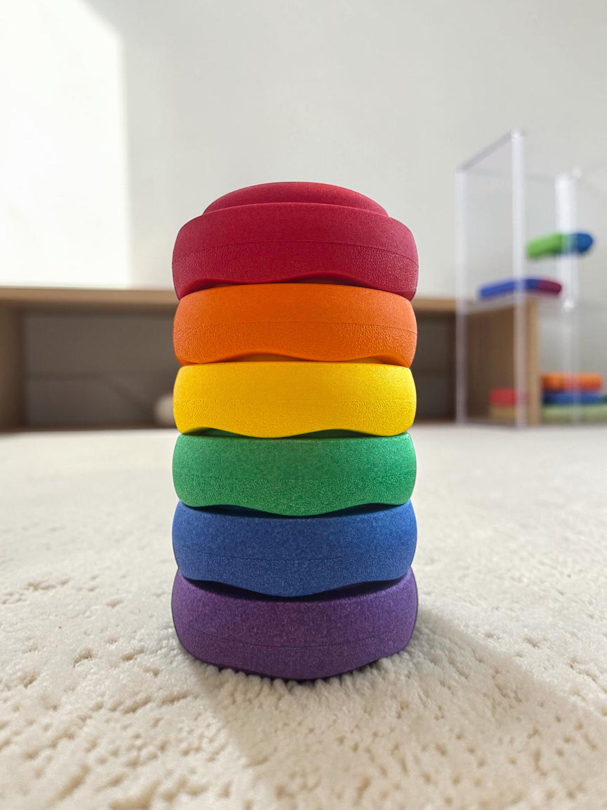 new small rainbow epp stepping stones – set of 6 lightweight balance stones