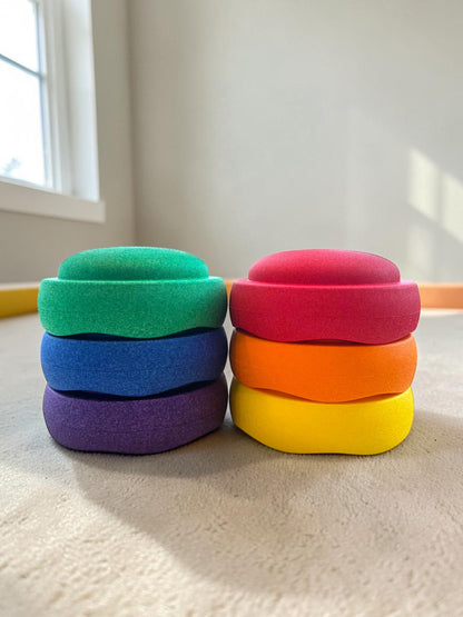 NEW Small Rainbow EPP Stepping Stones – Set of 6 Lightweight Balance Stones