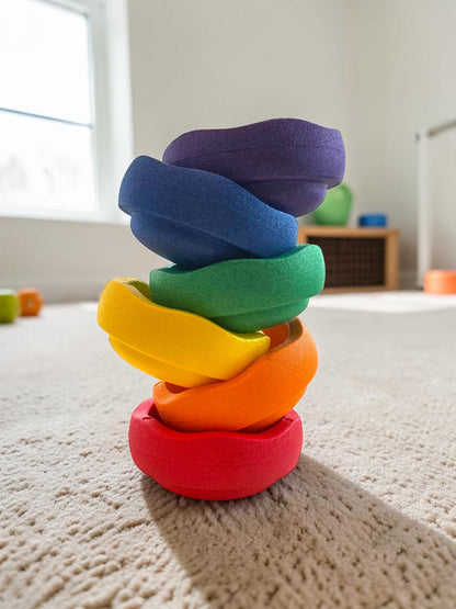 NEW Small Rainbow EPP Stepping Stones – Set of 6 Lightweight Balance Stones