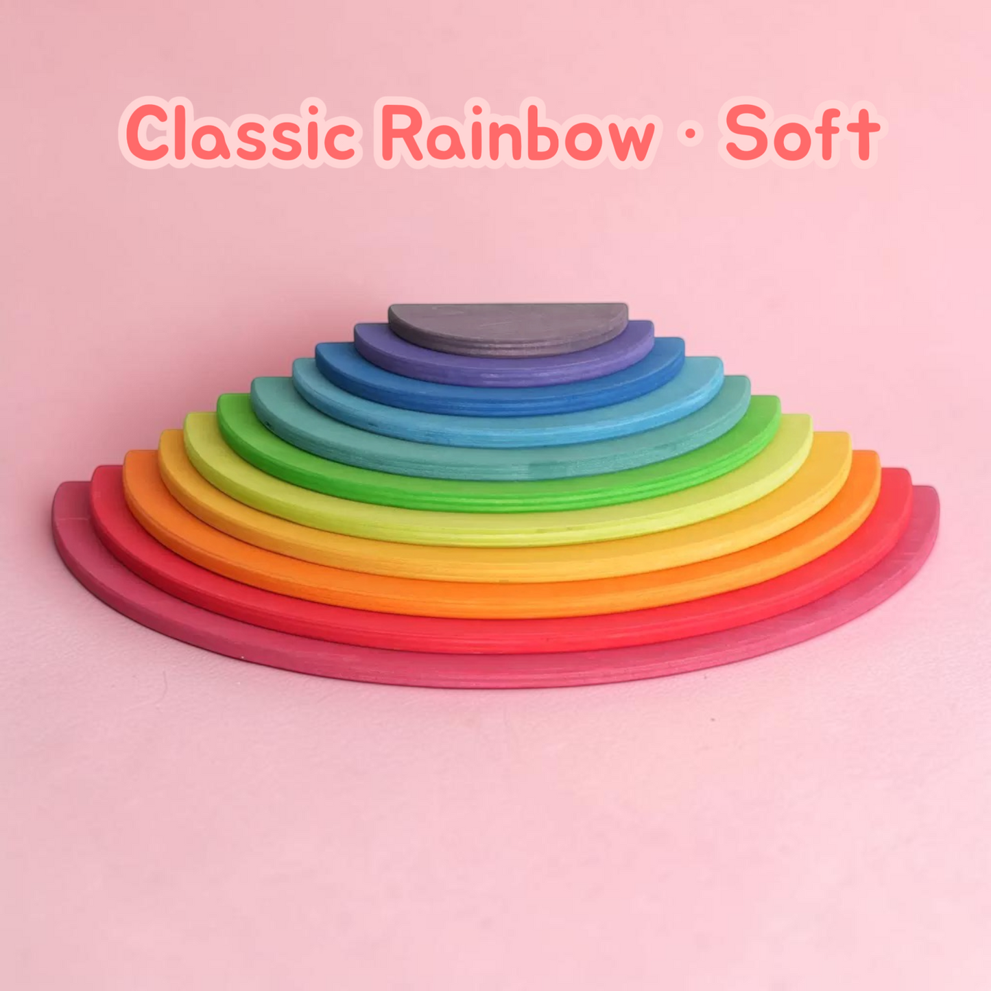 upgraded stained basswood (linden wood) rainbow stackers & building boards | classic & pastel | bright & soft