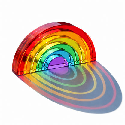 6-Piece Small Crystal Clear Rainbow Lucite Blocks