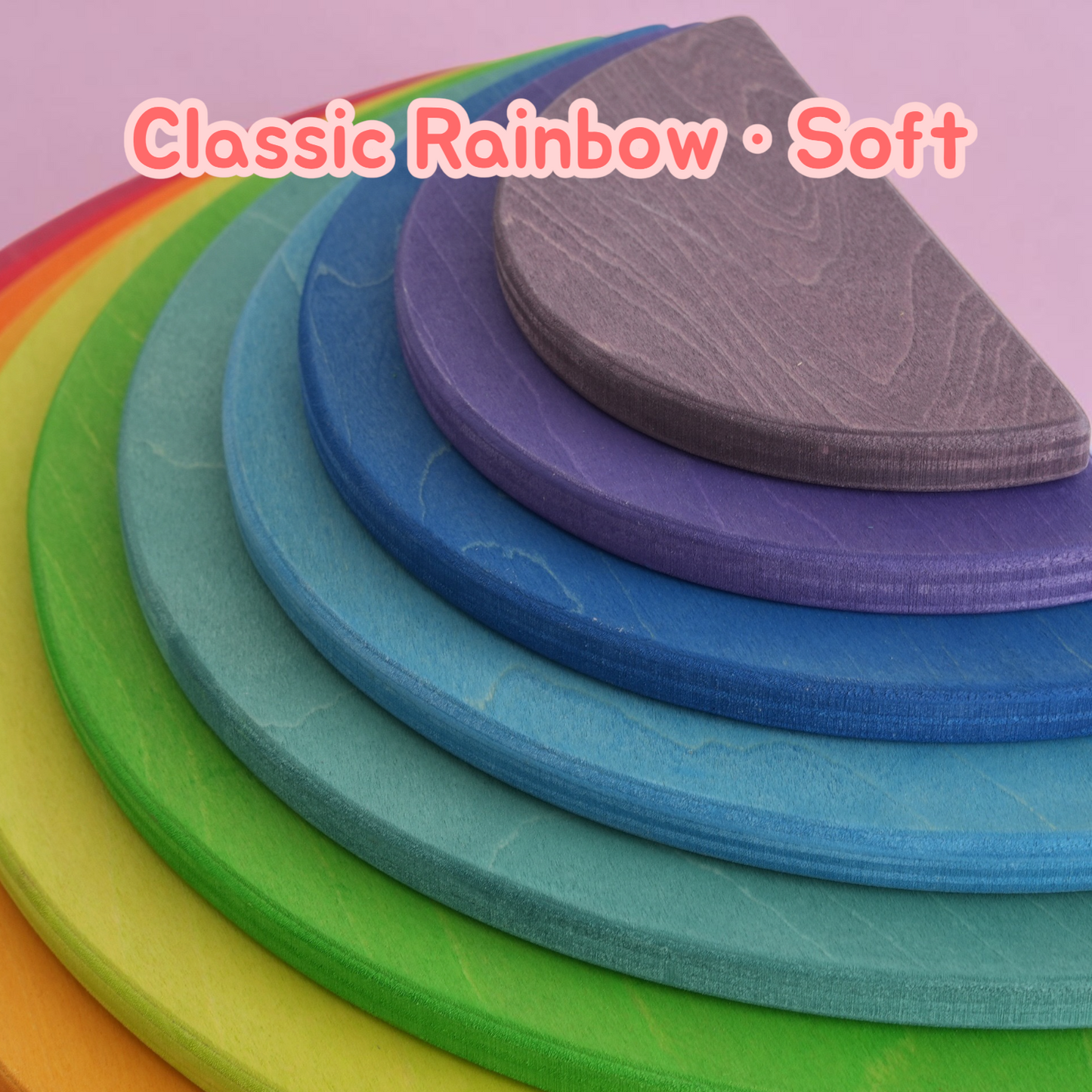 upgraded stained basswood (linden wood) rainbow stackers & building boards | classic & pastel | bright & soft