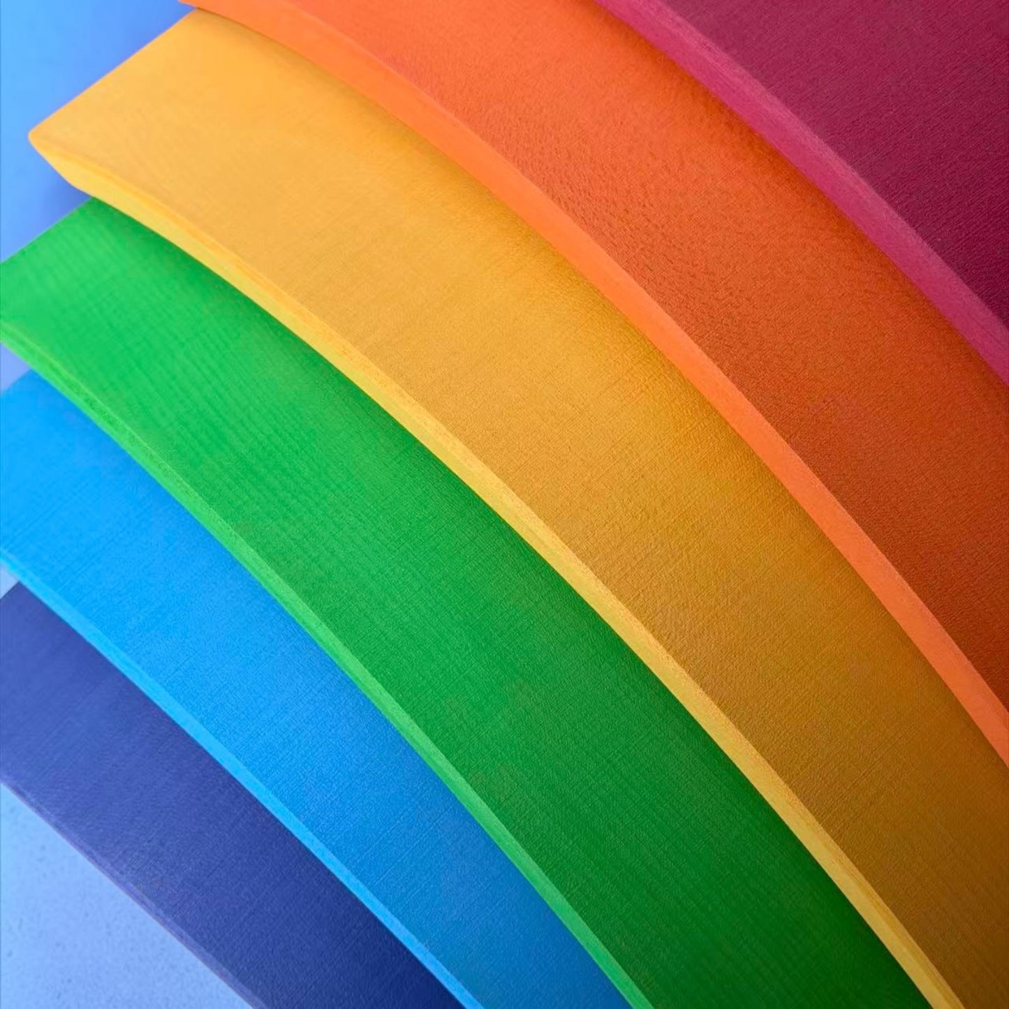 6-piece basswood rainbow bridge building blocks| painted & hand-stained