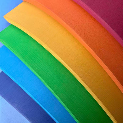 6-Piece Basswood Rainbow Bridge Building Blocks| Painted & Hand-Stained