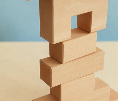 **Pre-order (Ships in 2-3 Weeks)**19 Pcs Wooden Stairway Building Blocks Set
