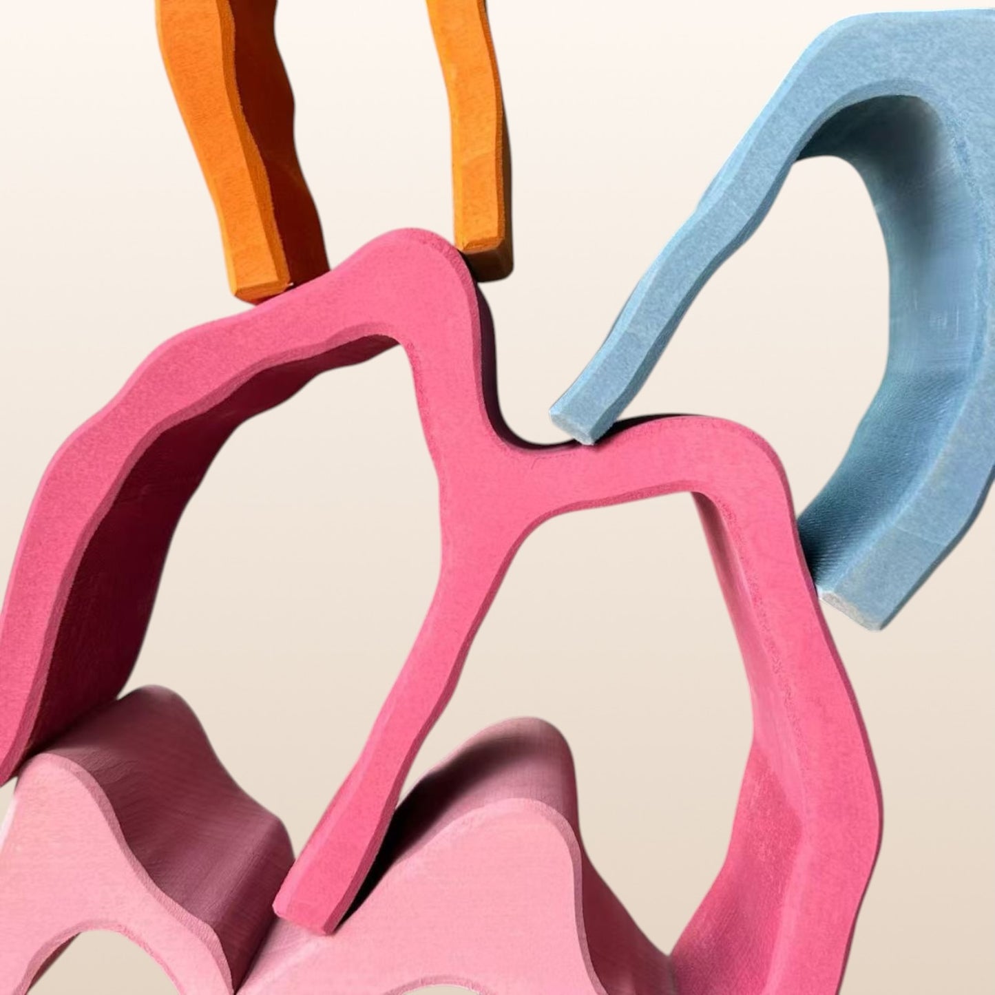 **pre-order (ships in 2-3 weeks)**handmade stained basswood stacker collection | fire, coral, wave & cave | montessori waldorf wooden open-ended toy