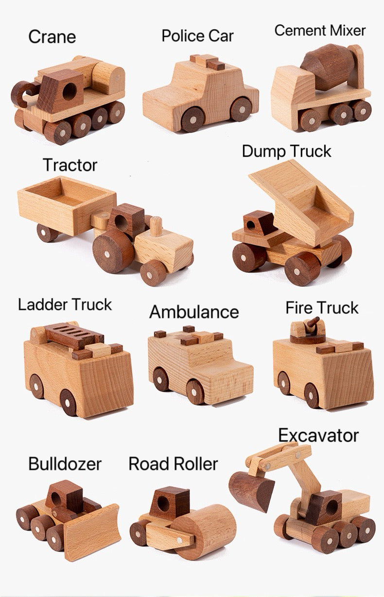 natural wooden construction & emergency vehicles | 11 styles available