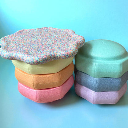 Flower-Shaped Balance Board for Stepping Stones – Pastel Confetti Color