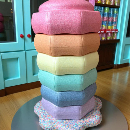 Flower-Shaped Balance Board for Stepping Stones – Pastel Confetti Color