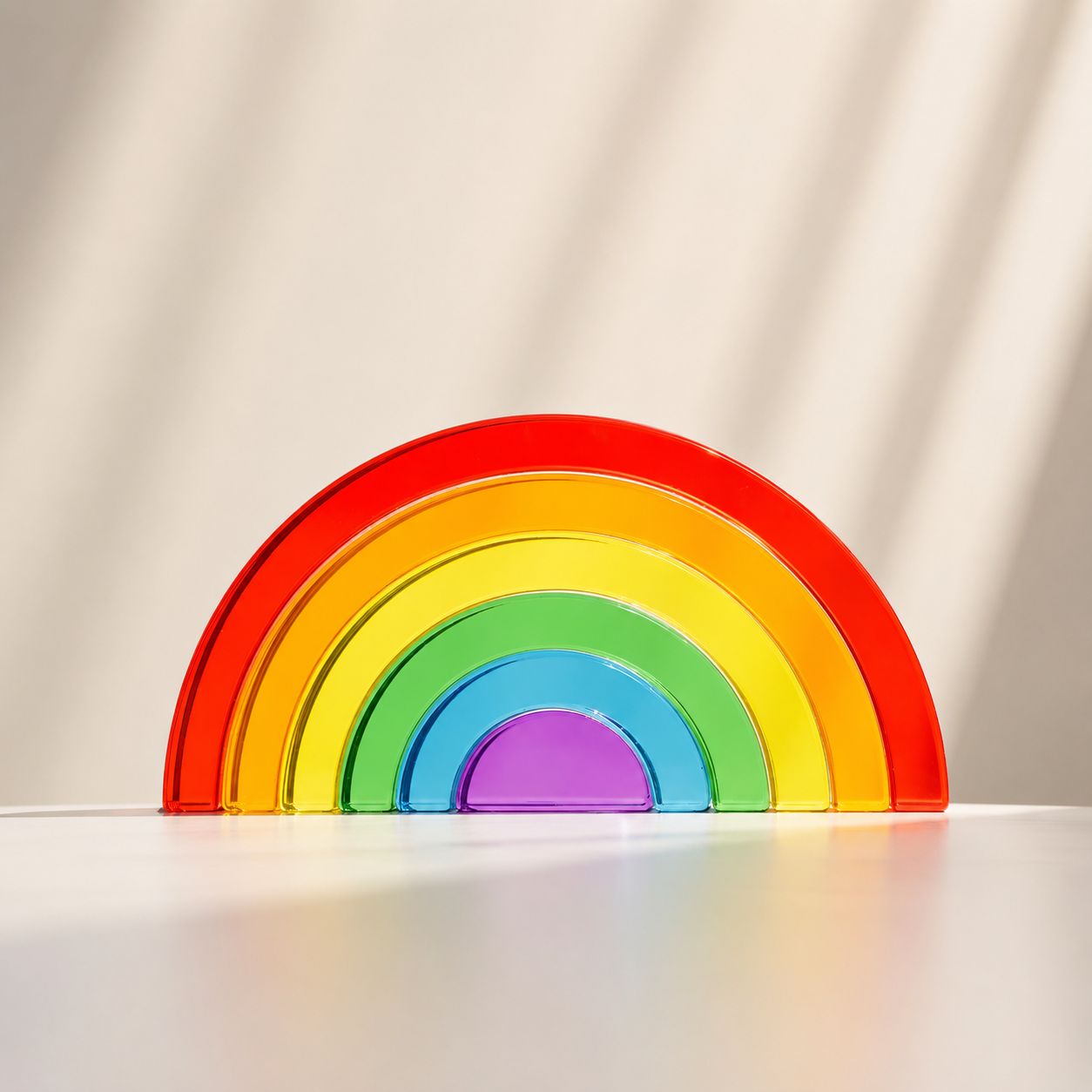 6-piece small crystal clear rainbow lucite blocks