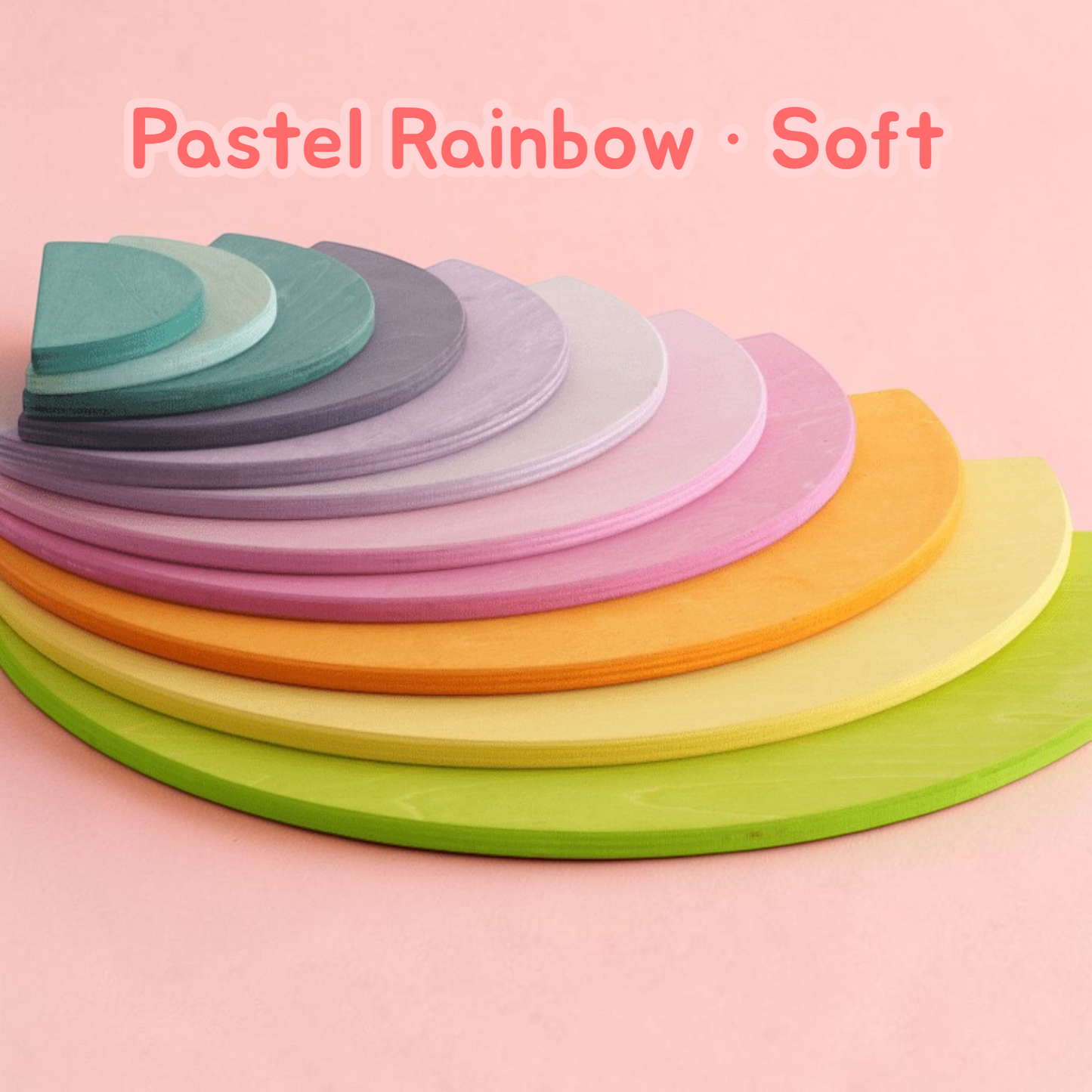 upgraded stained basswood (linden wood) rainbow stackers & building boards | classic & pastel | bright & soft