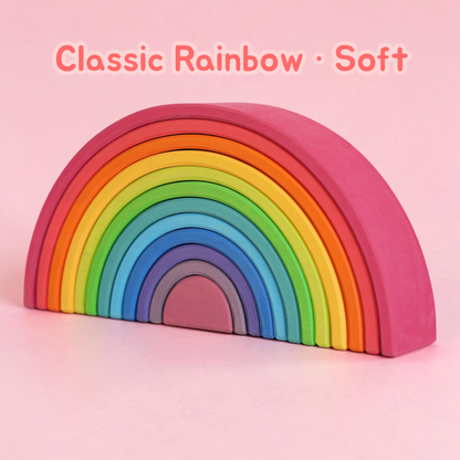 Upgraded Stained Basswood (Linden Wood) Rainbow Stackers & Building Boards | Classic & Pastel | Bright & Soft