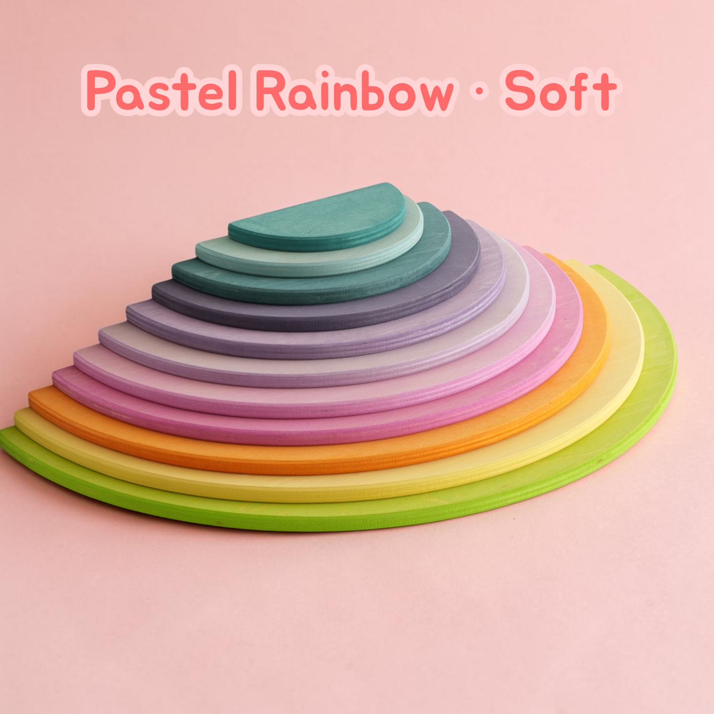upgraded stained basswood (linden wood) rainbow stackers & building boards | classic & pastel | bright & soft