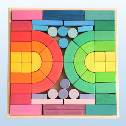 Large STAINED Romanesque Stacking Puzzles Building Blocks