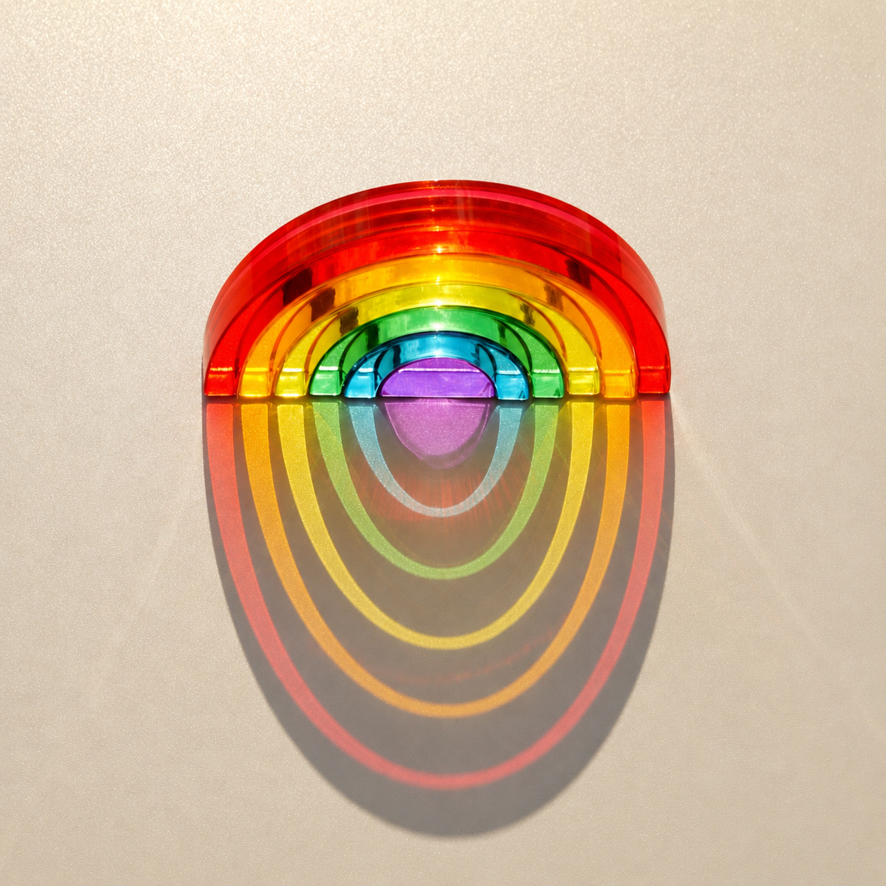 6-piece small crystal clear rainbow lucite blocks