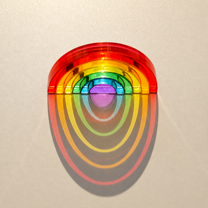 6-Piece Small Crystal Clear Rainbow Lucite Blocks