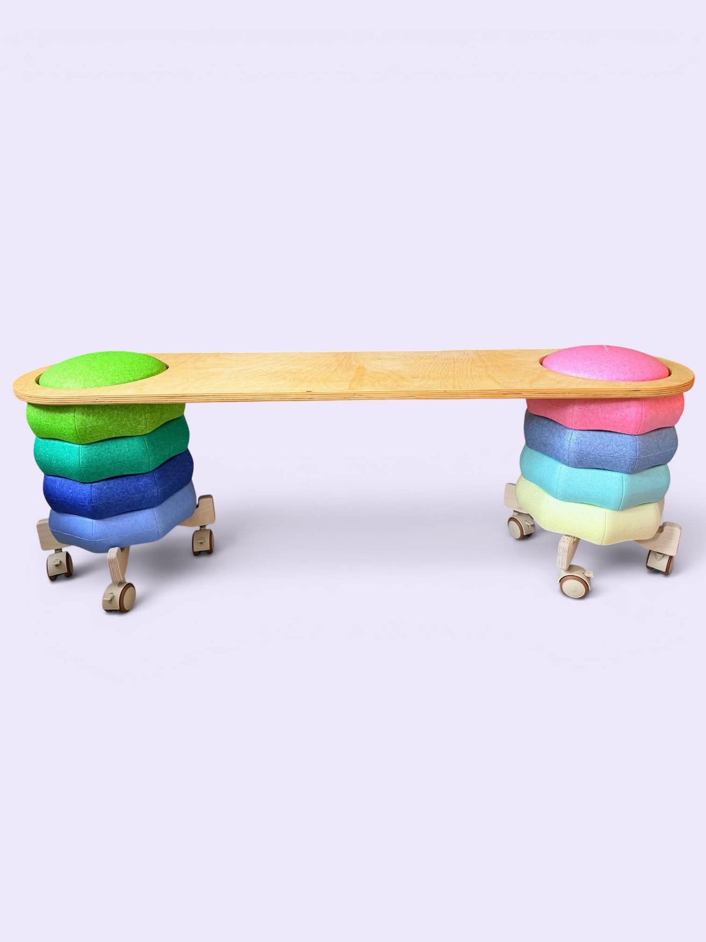 wooden roller car connector set for stepping stones