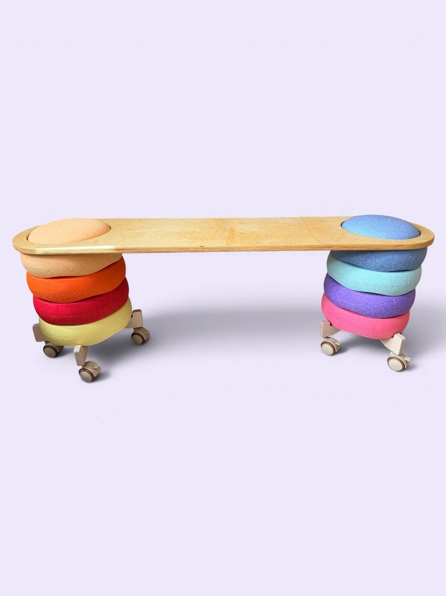 wooden roller car connector set for stepping stones