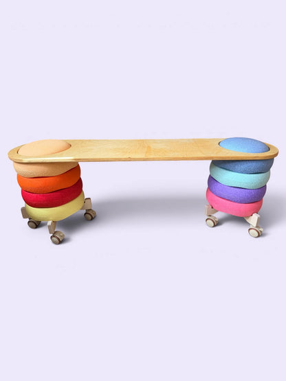 Wooden Roller Car Connector Set for Stepping Stones