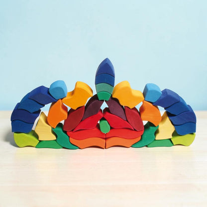**Pre-order (Ships in 2-3 Weeks)**37-Piece Handmade Stained Basswood (Linden Wood) Butterfly Puzzle | Montessori Wooden Stacking & Open-Ended Building Toy