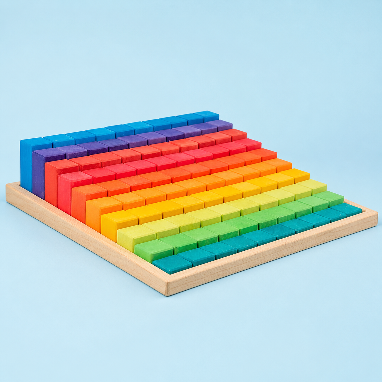 **pre-order (ships in 2-3 weeks)**100 pcs stained large stepped counting wooden stacking blocks