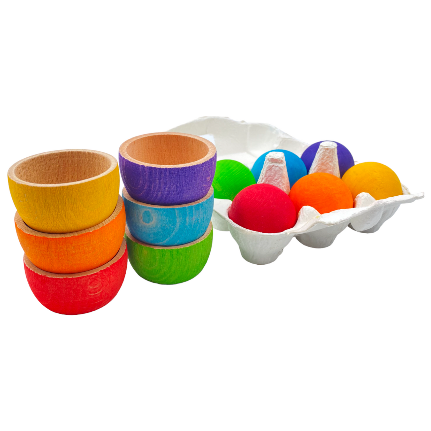 6 Colorful Wooden Balls – Woodberry