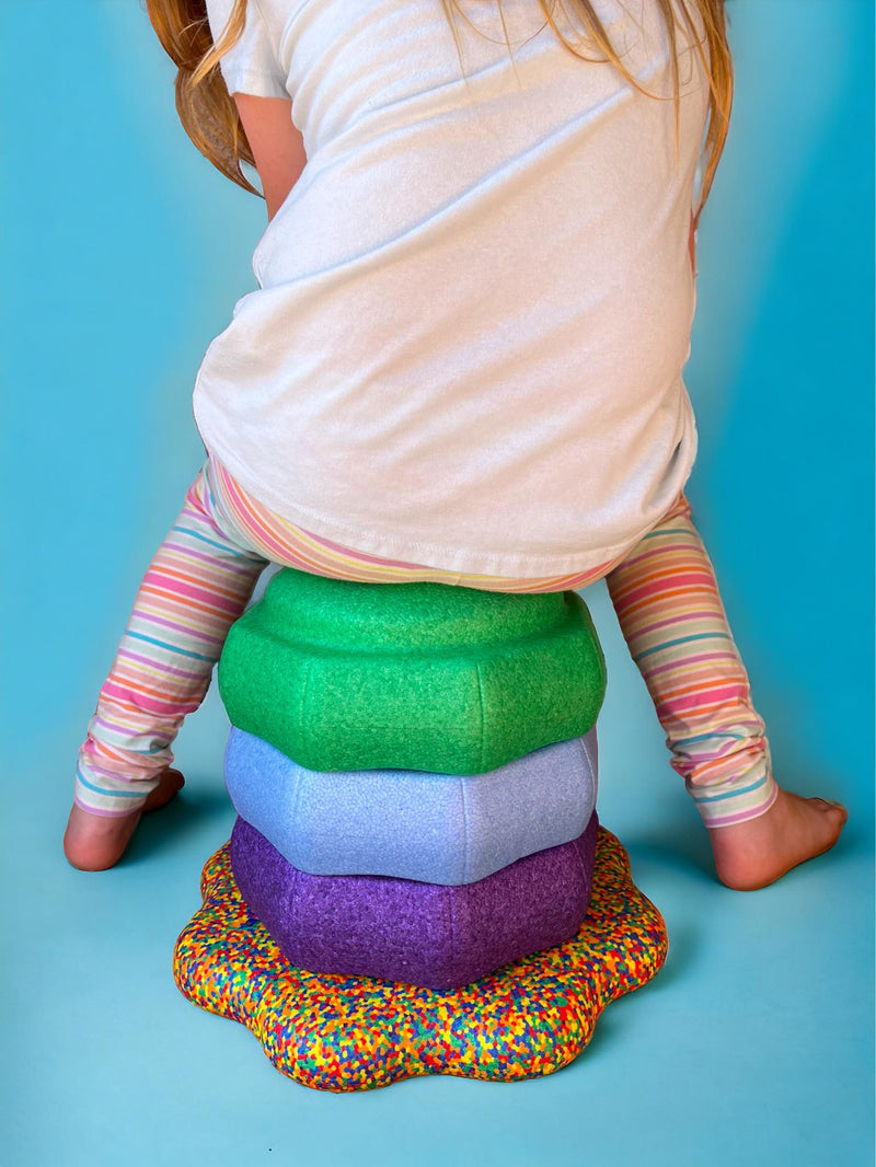 **Pre-order (Ships in 3-4 Weeks)**Flower-shaped Balance Board for Stepping Stones in Rainbow Confetti