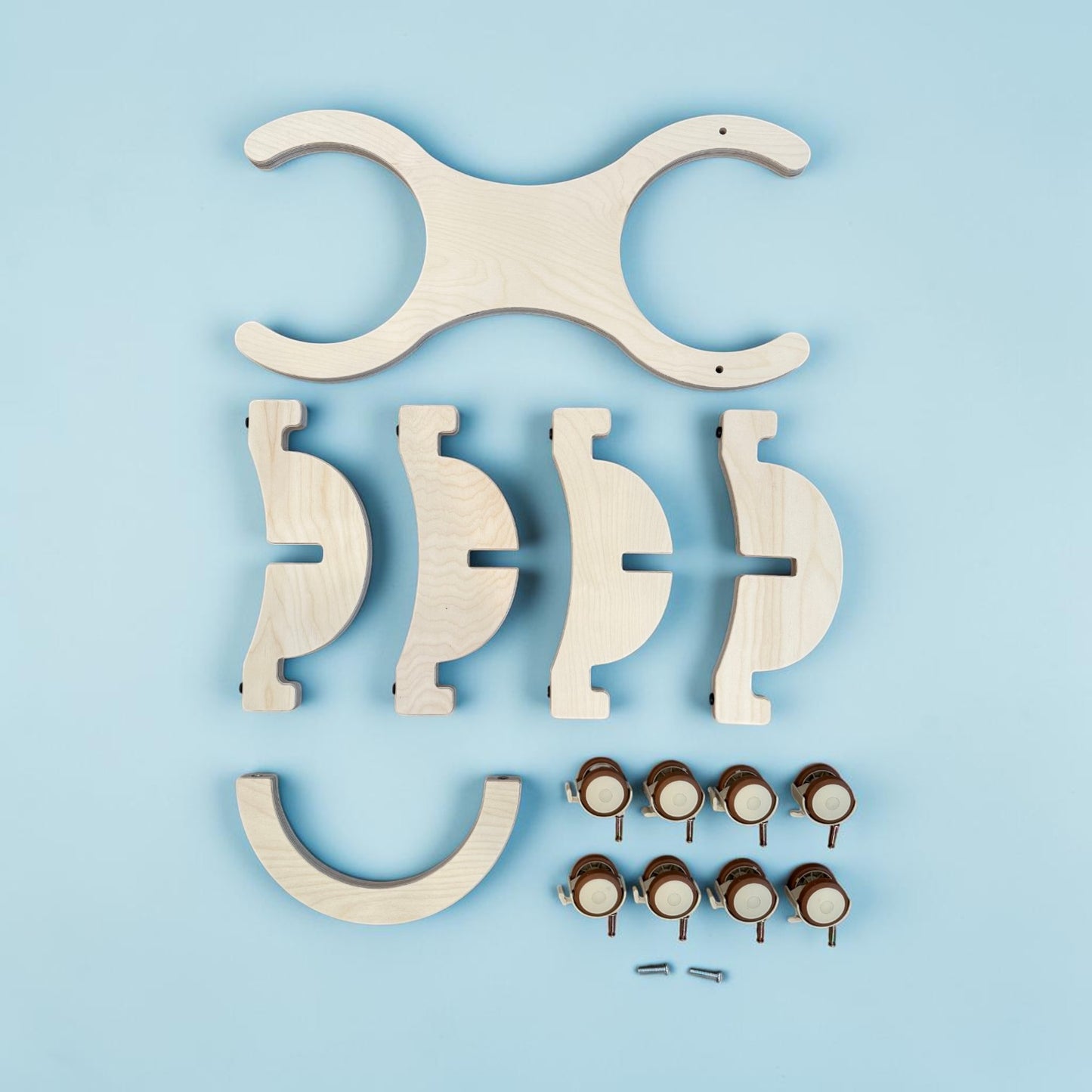 wooden roller car connector set for stepping stones