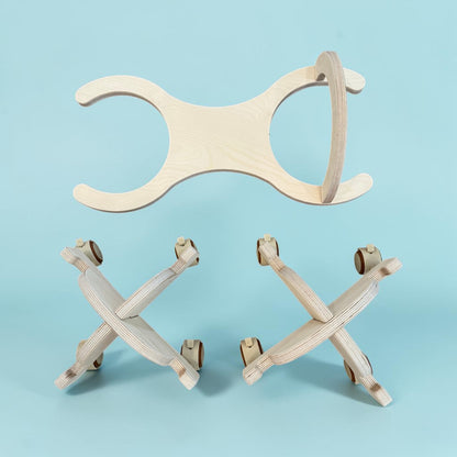 Wooden Roller Car Connector Set for Stepping Stones