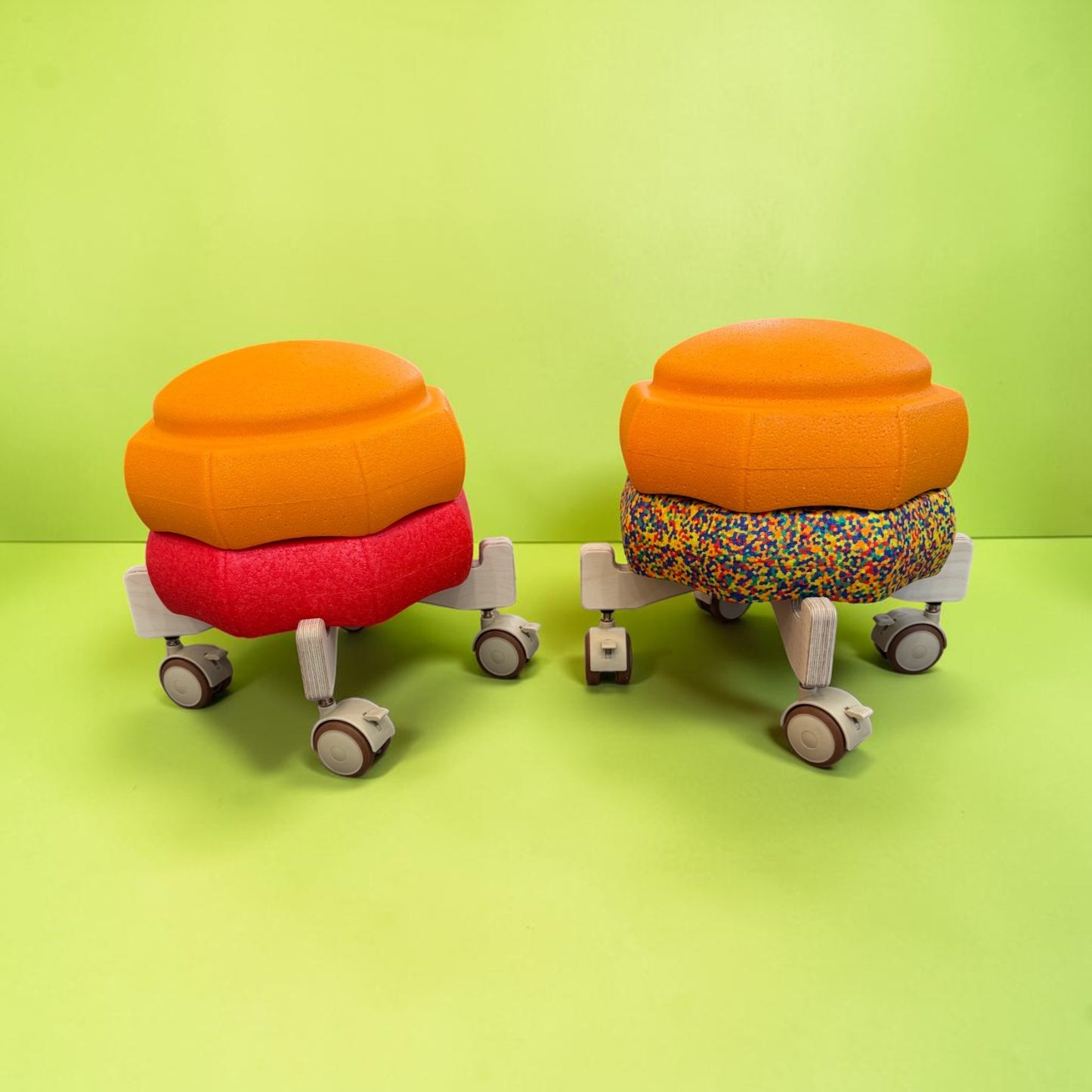 wooden roller car connector set for stepping stones