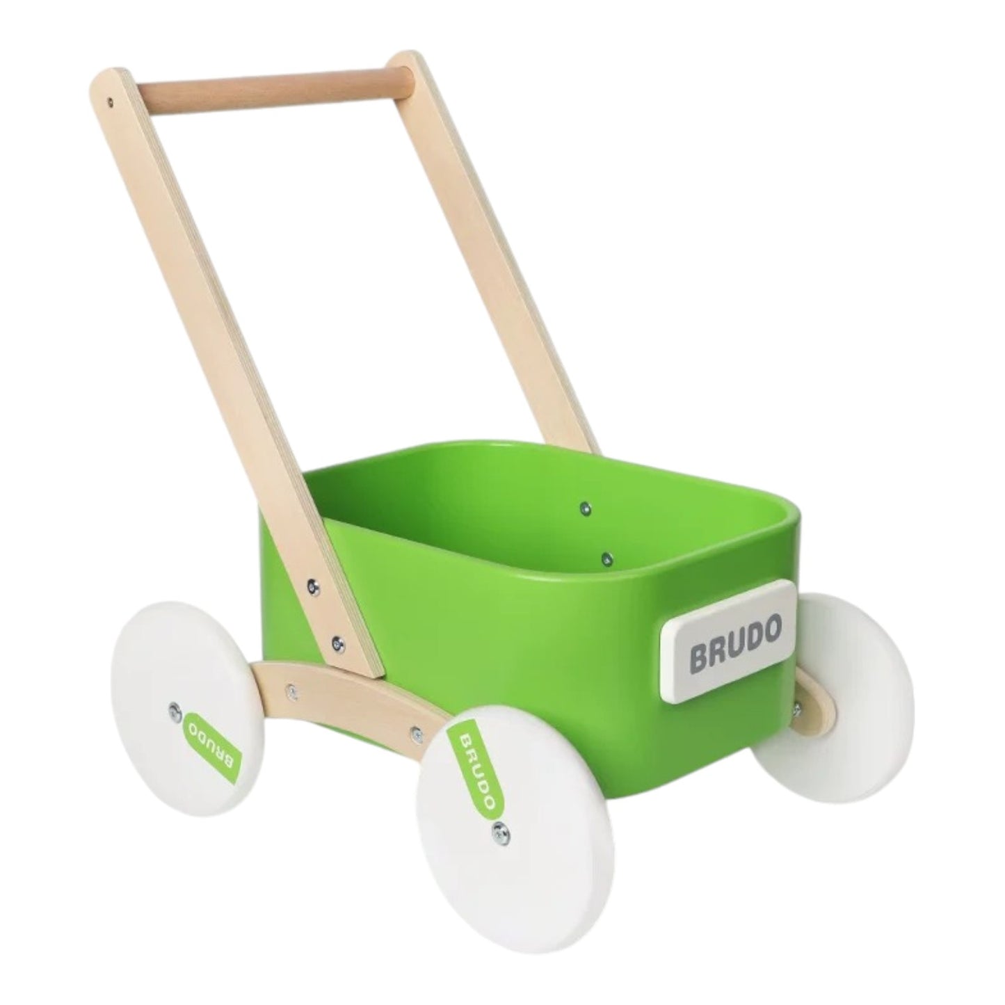 2-in-1 wooden toddler learning walker with toy storage bin