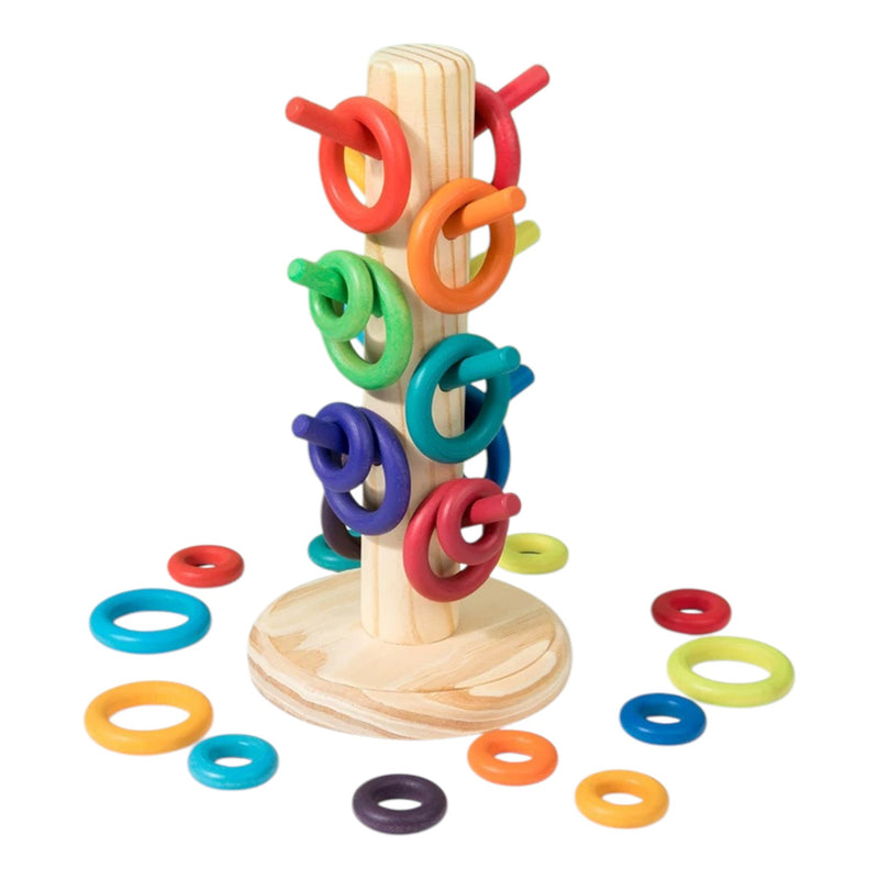 12 Dowels Sorting Helper Tree with 24 Building Rings Set