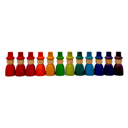 Rainbow & Pastel Wooden Peg Dolls Collection – 5 Styles