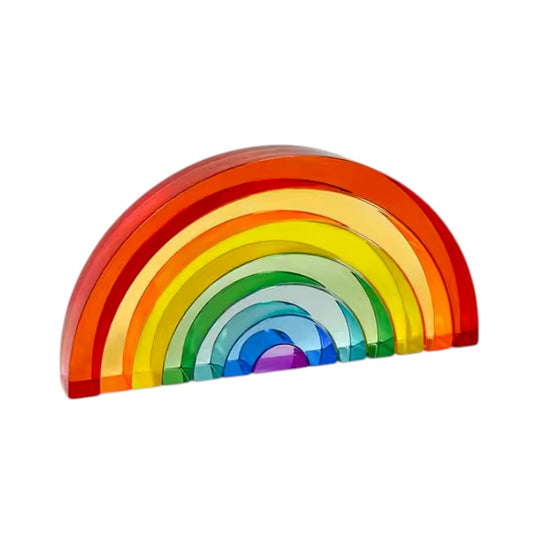 **Pre-order (Ships in 2-3 Weeks)**6-Piece Small Crystal Clear Rainbow Lucite Blocks – High Transparency Acrylic