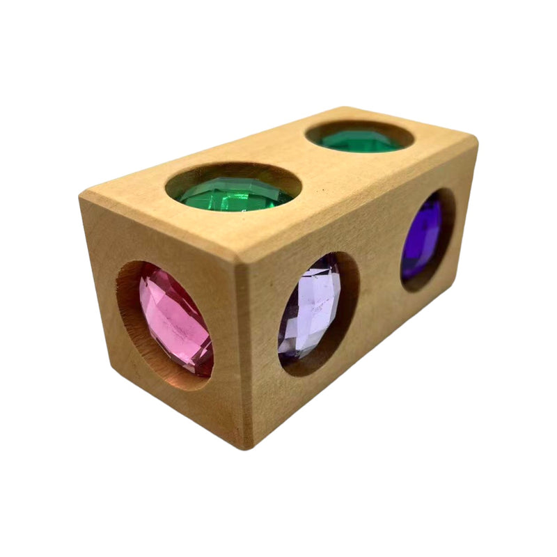 4 Pcs Cube and Cuboid Gemmed Stacking Blocks Set