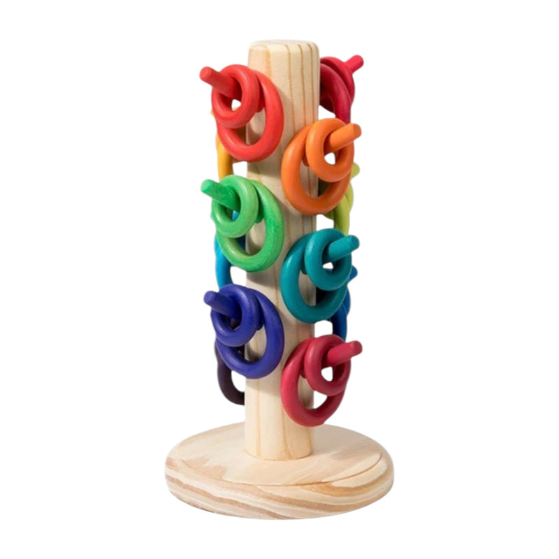 12 Dowels Sorting Helper Tree with 24 Building Rings Set