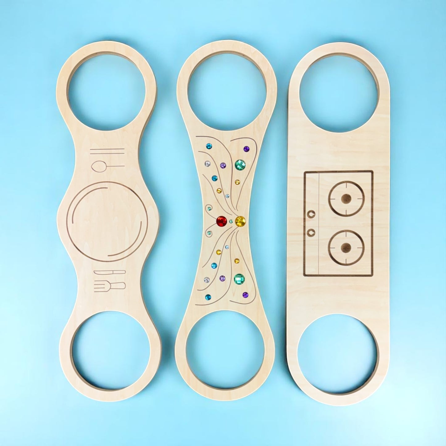 connector boards – 3-piece themed set for stepping stones