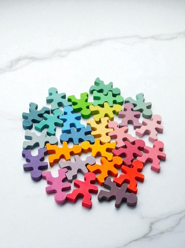 26 pcs rainbow stained wooden little balancing people stacking set