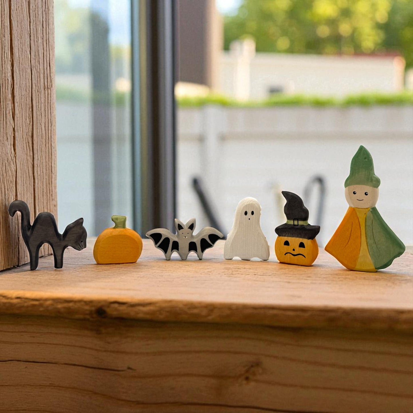 6 pieces sprite & halloween friends wooden set