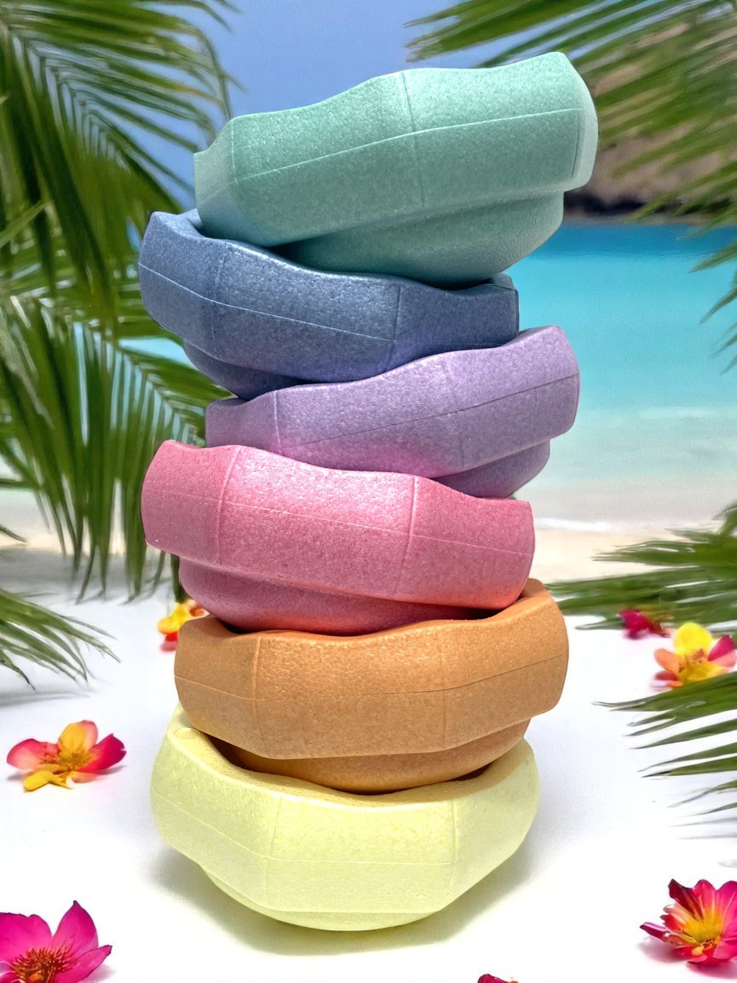 6 pieces pastel rainbow stepping stones set