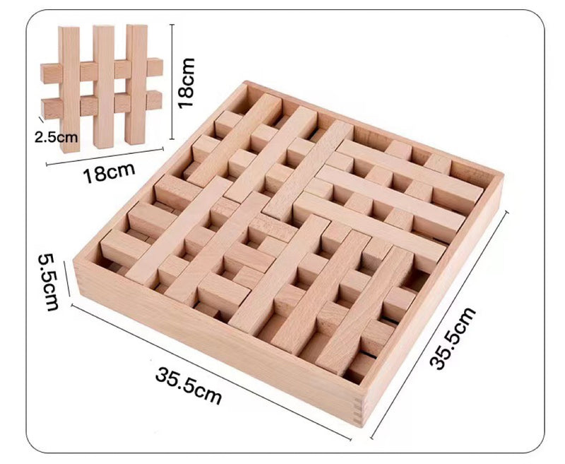 **Pre-order (Ships in 3-4 Weeks)**8 Pcs Grid Blocks Set with Storage Tray