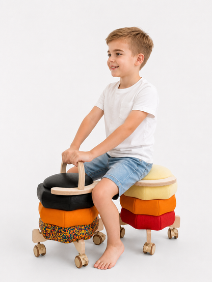 Wooden Roller Car Connector Set for Stepping Stones
