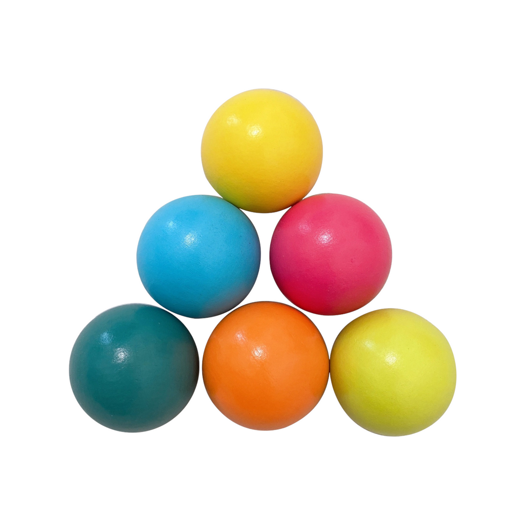 6 Pcs Wooden Balls in Pastel/Macaron Colors Diameter 1.8 inches