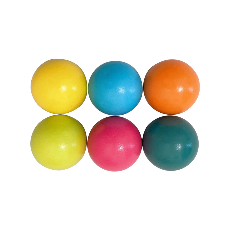 6 Pcs Wooden Balls in Pastel/Macaron Colors Diameter 1.8 inches