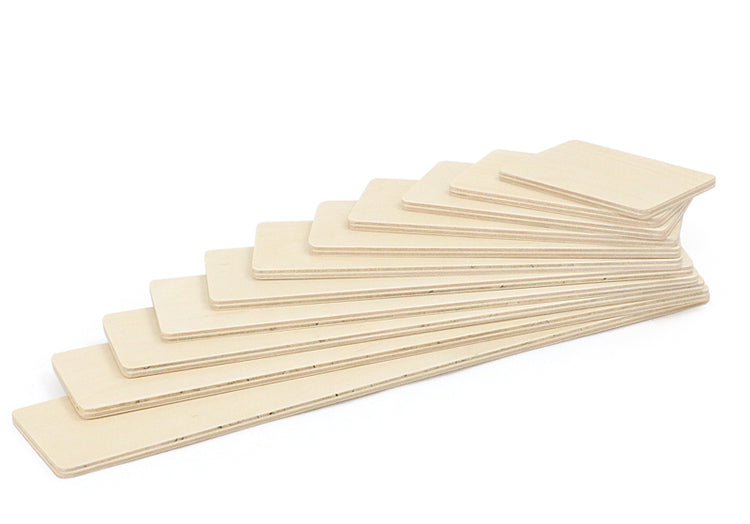 11 Pcs Wooden Rectangular Building Boards in Natural Color