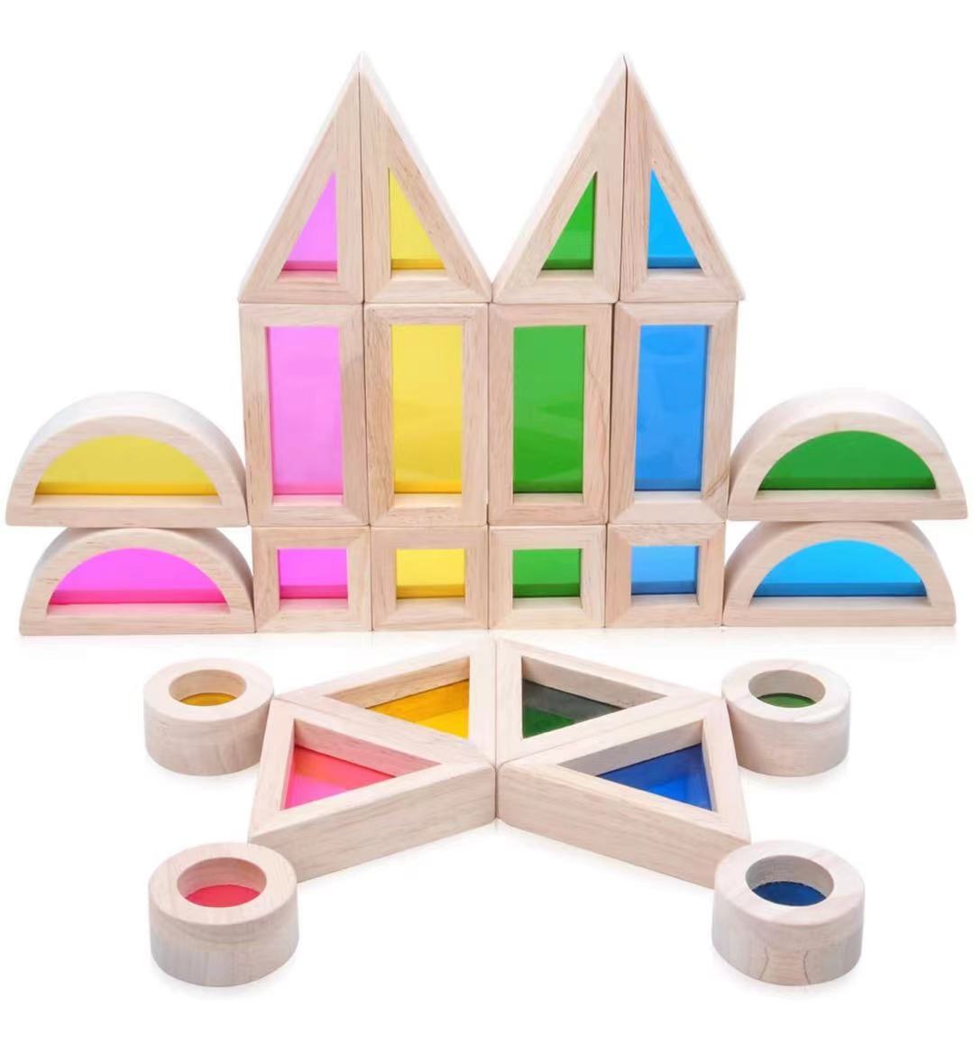 Wooden Rainbow Acrylic Blocks – Bippityboppityboo