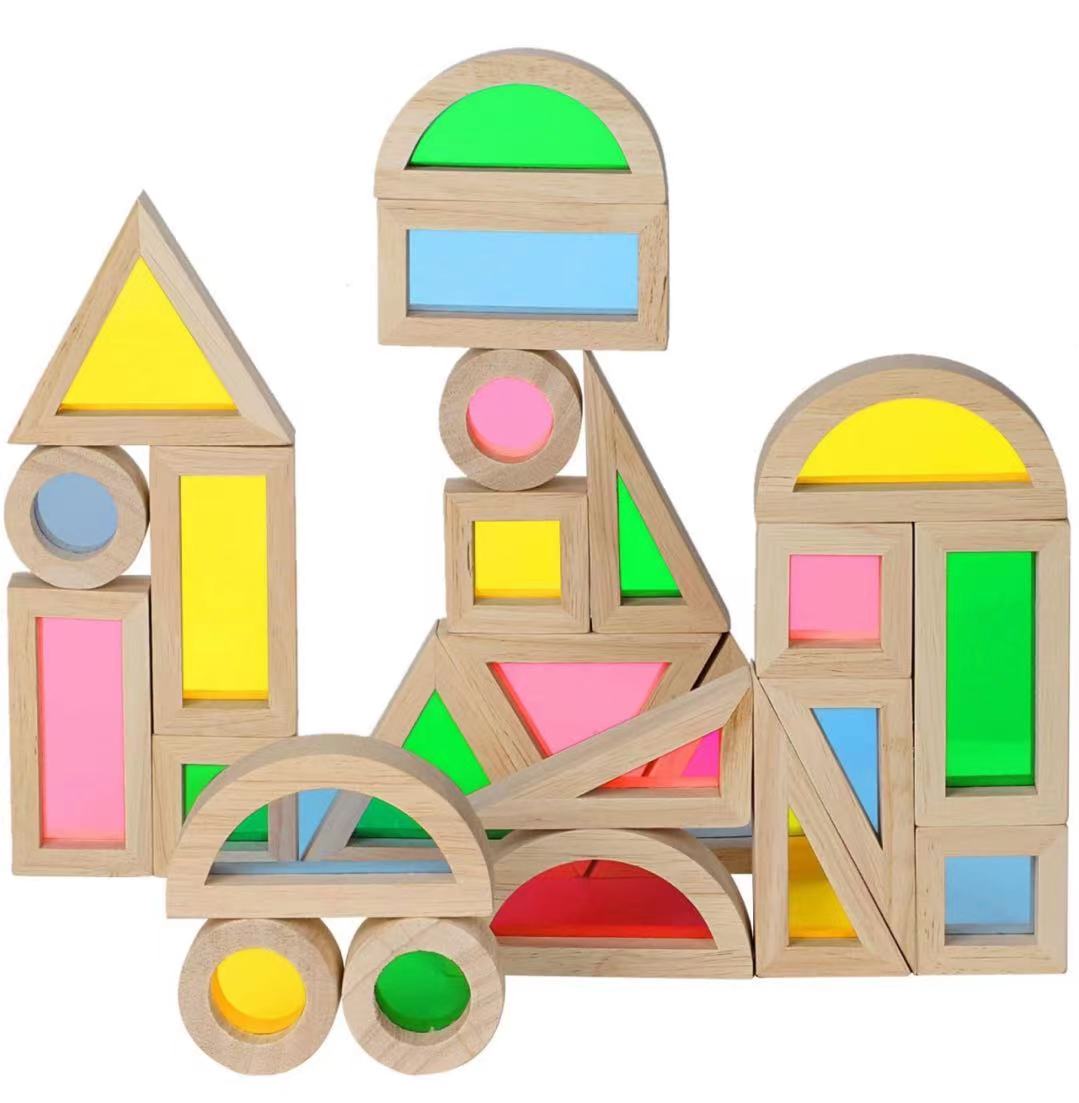 Acrylic Rainbow Blocks, Color Building Blocks, Acrylic Cubes Blocks