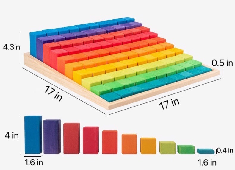 **pre-order (ships in 2-3 weeks)**100 pcs stained large stepped counting wooden stacking building blocks