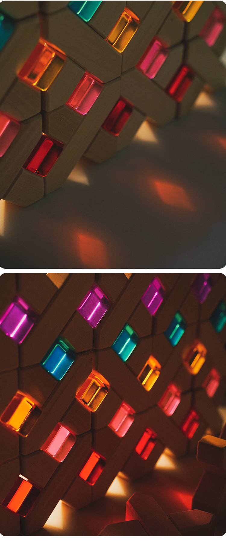 100 Pcs Rainbow Translucent Lucite Cubes Set with Storage Tray